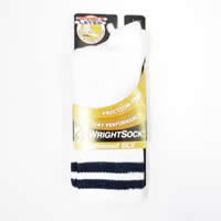 WHITE WRIGHTSOCK DOUBLE LAYER CREW LENGTH SOCK