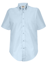 MENS NEW SHORT SLEEVE SOLID BLUE CLERK SHIRT