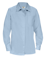 WOMENS NEW LONG SLEEVE SOLID BLUE CLERK BLOUSE